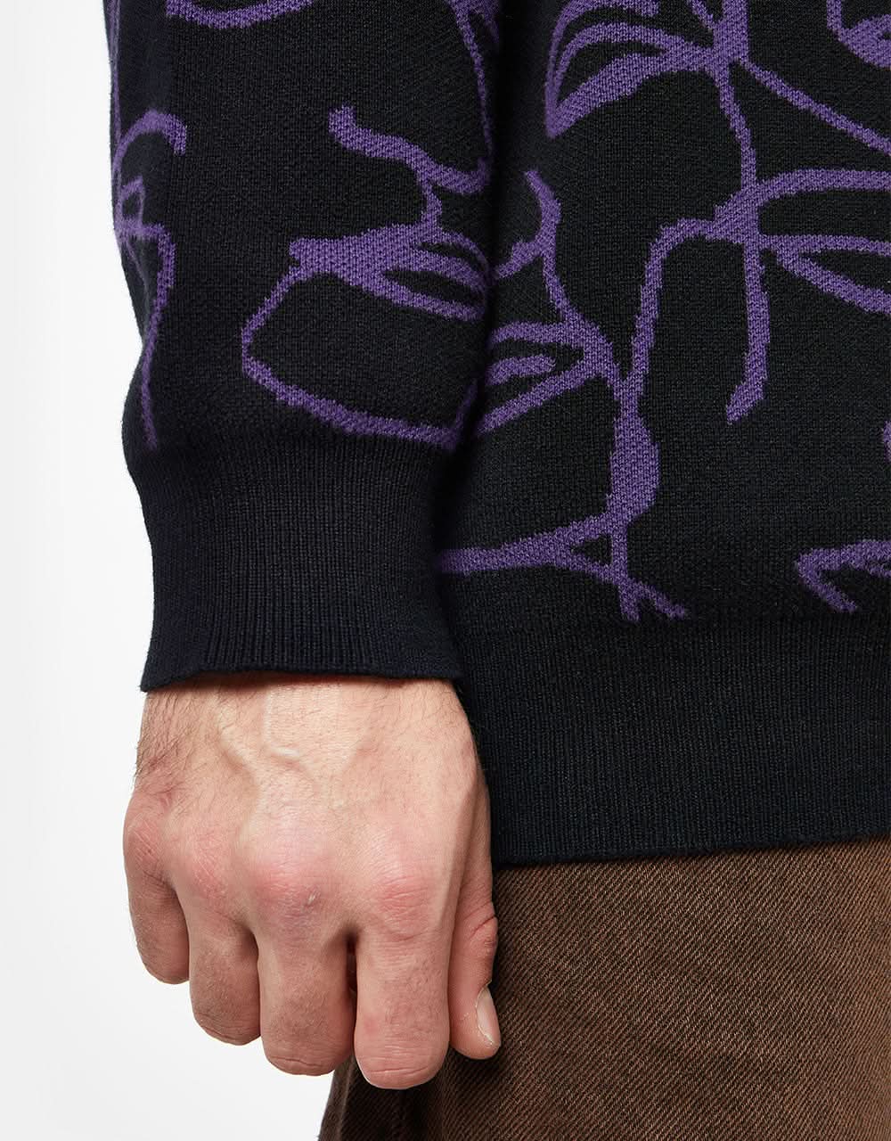 Route One Faces Knitted Sweater - Black/Dove