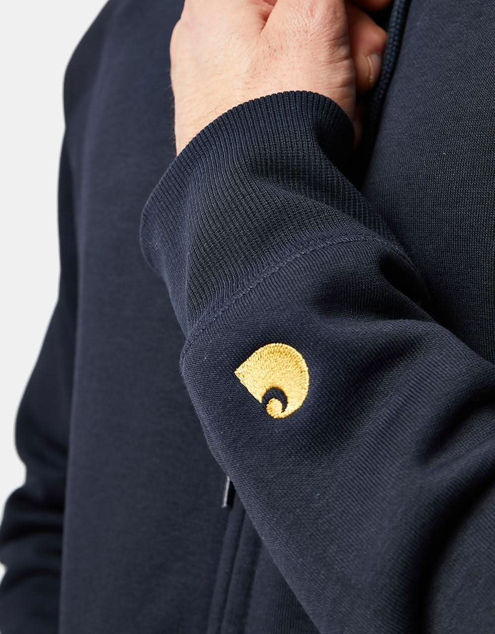 Carhartt WIP Hooded Chase Jacket - Dark Navy/Gold