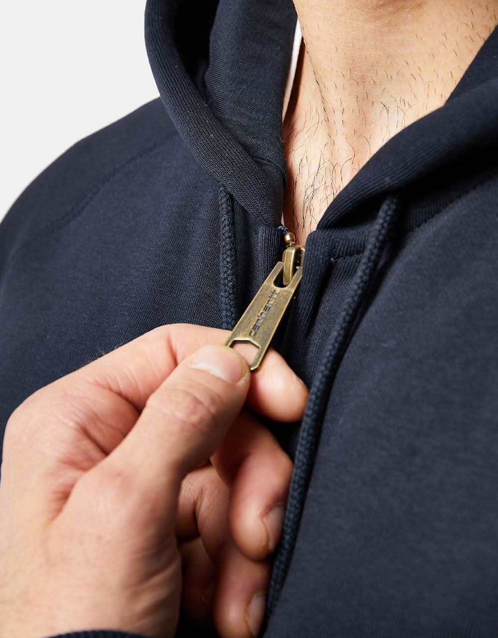 Carhartt WIP Hooded Chase Jacket - Dark Navy/Gold